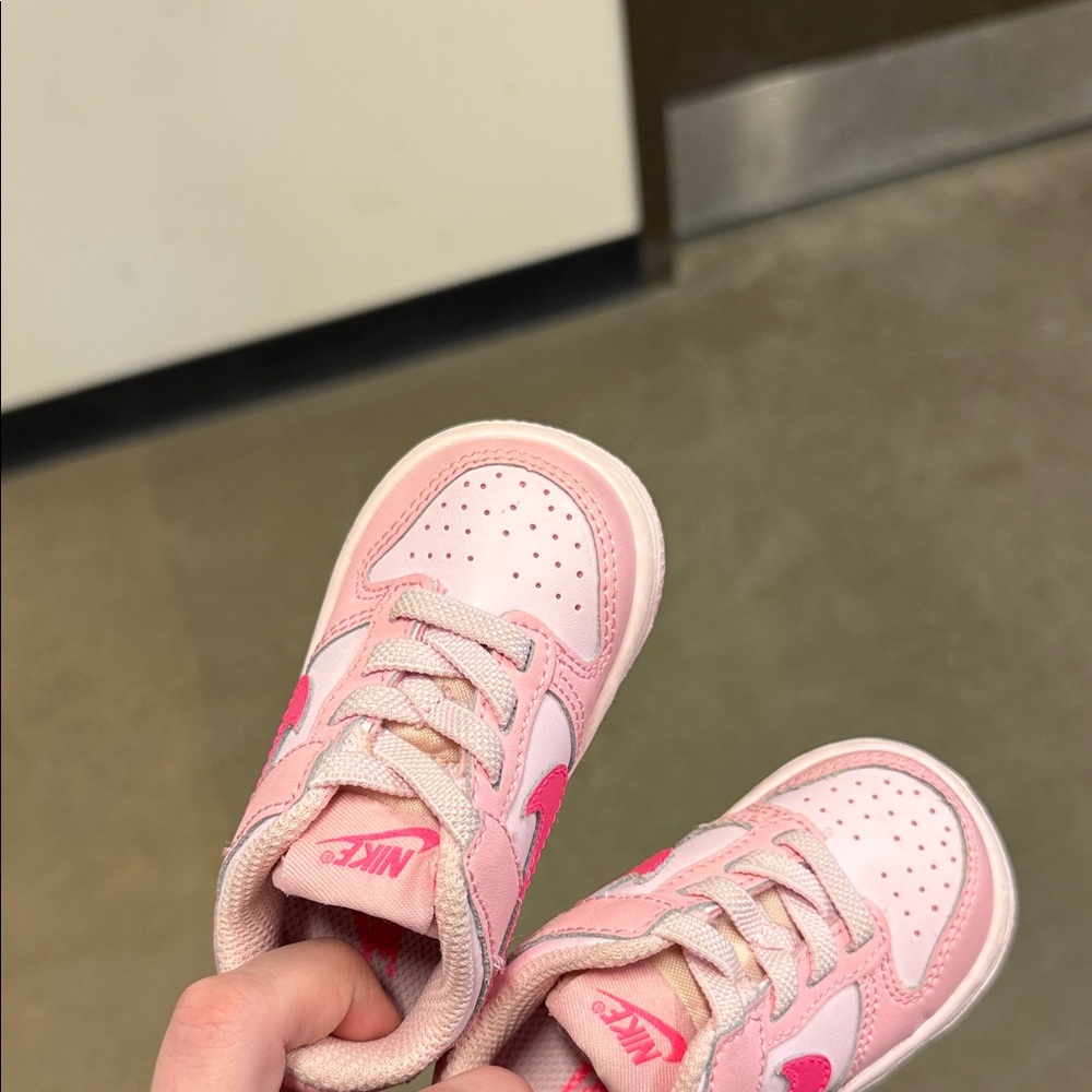Nike Kids Light Pink and Hot Pink Sneakers - Picture 2 of 3